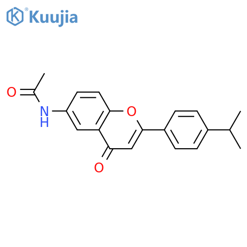 N-{4-oxo-2-4-(propan-2-yl)phenyl-4H-chromen-6-yl}acetamide structure
