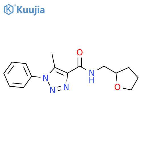5-methyl-N-(oxolan-2-yl)methyl-1-phenyl-1H-1,2,3-triazole-4-carboxamide structure