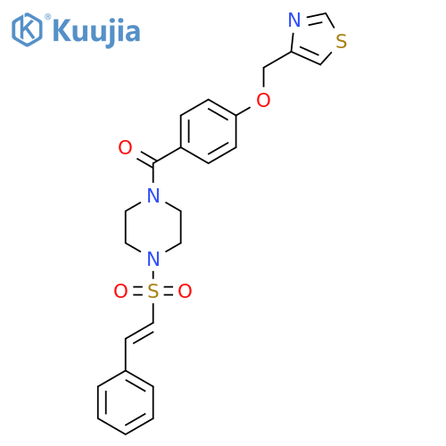 1-(2-Phenylethenesulfonyl)-4-{4-[(1,3-thiazol-4-yl)methoxy]benzoyl}piperazine structure