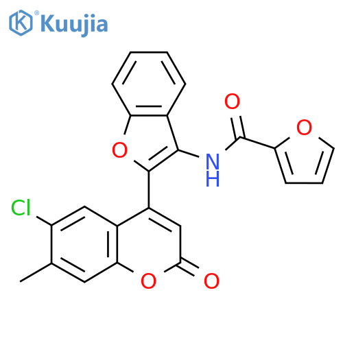 N-2-(6-chloro-7-methyl-2-oxo-2H-chromen-4-yl)-1-benzofuran-3-ylfuran-2-carboxamide structure