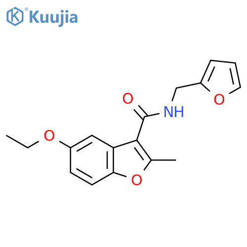 5-ethoxy-N-(furan-2-yl)methyl-2-methyl-1-benzofuran-3-carboxamide structure