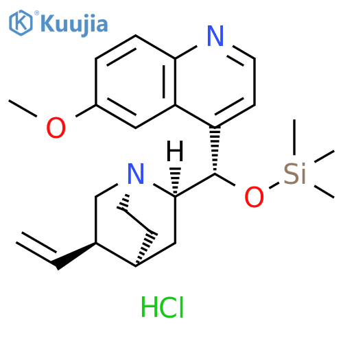 Cinchonan, 6'-methoxy-9-[(trimethylsilyl)oxy]-, hydrochloride (1:1), (9S)- structure