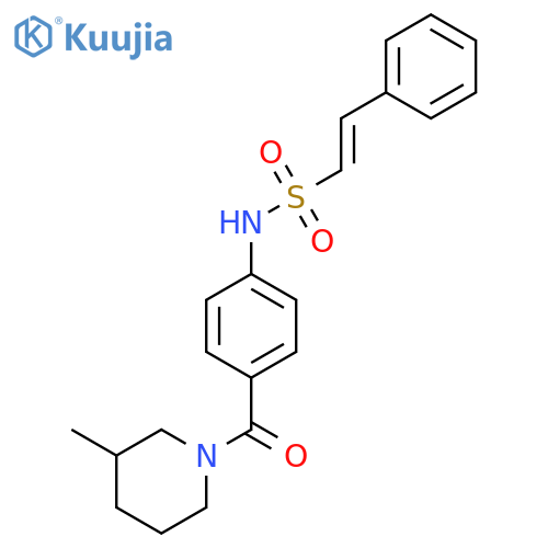 N-[4-(3-methylpiperidine-1-carbonyl)phenyl]-2-phenylethene-1-sulfonamide structure