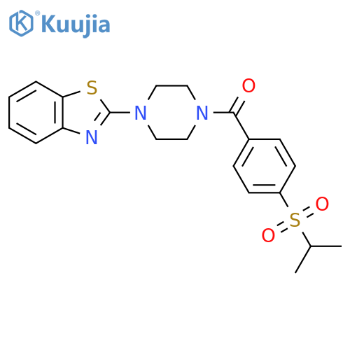 2-{4-4-(propane-2-sulfonyl)benzoylpiperazin-1-yl}-1,3-benzothiazole structure