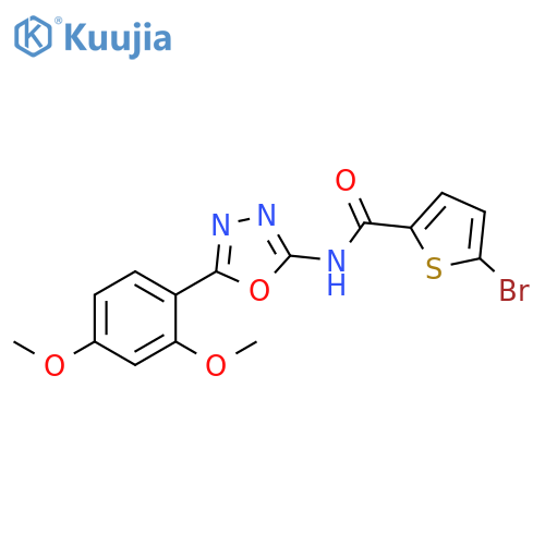 5-bromo-N-5-(2,4-dimethoxyphenyl)-1,3,4-oxadiazol-2-ylthiophene-2-carboxamide structure