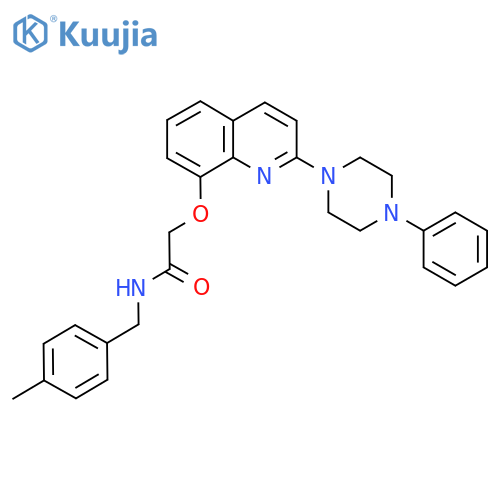 N-(4-methylphenyl)methyl-2-{2-(4-phenylpiperazin-1-yl)quinolin-8-yloxy}acetamide structure