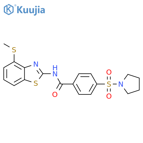 N-4-(methylsulfanyl)-1,3-benzothiazol-2-yl-4-(pyrrolidine-1-sulfonyl)benzamide structure
