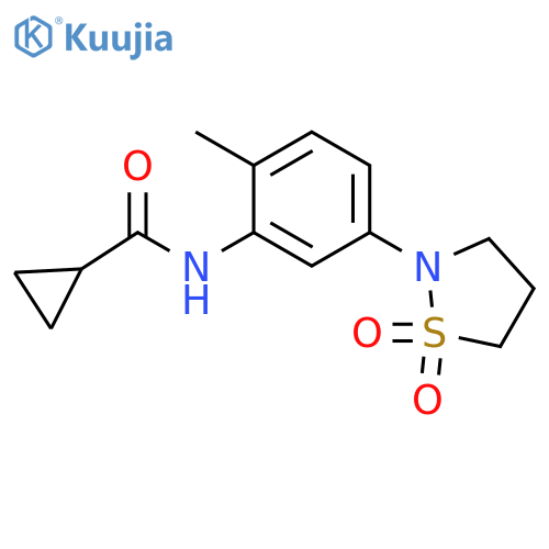 N-5-(1,1-dioxo-1lambda6,2-thiazolidin-2-yl)-2-methylphenylcyclopropanecarboxamide structure