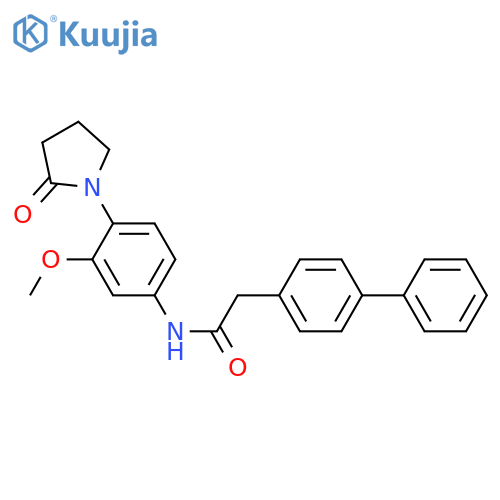 2-{1,1'-biphenyl-4-yl}-N-3-methoxy-4-(2-oxopyrrolidin-1-yl)phenylacetamide structure