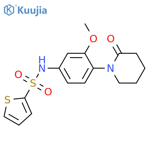 N-3-methoxy-4-(2-oxopiperidin-1-yl)phenylthiophene-2-sulfonamide structure
