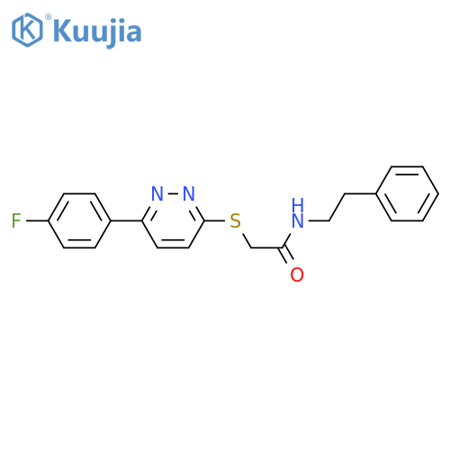 2-{6-(4-fluorophenyl)pyridazin-3-ylsulfanyl}-N-(2-phenylethyl)acetamide structure