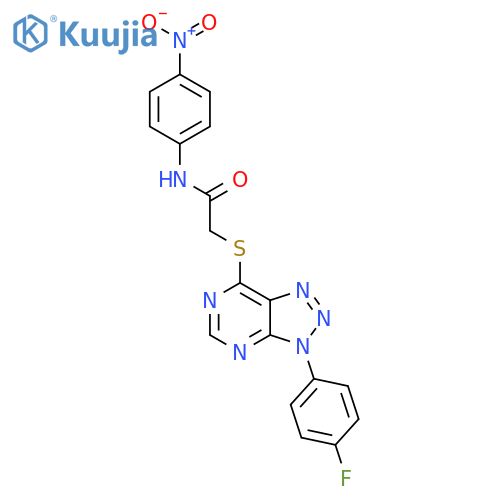 2-{3-(4-fluorophenyl)-3H-1,2,3triazolo4,5-dpyrimidin-7-ylsulfanyl}-N-(4-nitrophenyl)acetamide structure