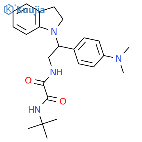 N-tert-butyl-N'-2-(2,3-dihydro-1H-indol-1-yl)-2-4-(dimethylamino)phenylethylethanediamide structure