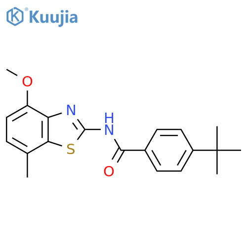 4-tert-butyl-N-(4-methoxy-7-methyl-1,3-benzothiazol-2-yl)benzamide structure
