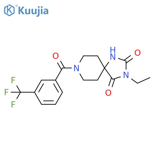 3-ethyl-8-3-(trifluoromethyl)benzoyl-1,3,8-triazaspiro4.5decane-2,4-dione structure
