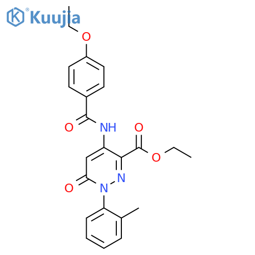 ethyl 4-(4-ethoxybenzamido)-1-(2-methylphenyl)-6-oxo-1,6-dihydropyridazine-3-carboxylate structure