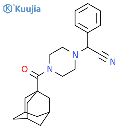 2-4-(adamantane-1-carbonyl)piperazin-1-yl-2-phenylacetonitrile structure