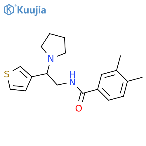 3,4-dimethyl-N-2-(pyrrolidin-1-yl)-2-(thiophen-3-yl)ethylbenzamide structure