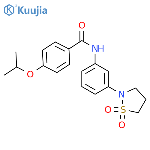 N-3-(1,1-dioxo-1lambda6,2-thiazolidin-2-yl)phenyl-4-(propan-2-yloxy)benzamide structure