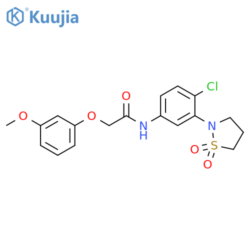 N-4-chloro-3-(1,1-dioxo-1lambda6,2-thiazolidin-2-yl)phenyl-2-(3-methoxyphenoxy)acetamide structure