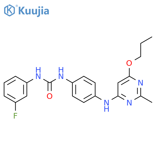 3-(3-fluorophenyl)-1-{4-(2-methyl-6-propoxypyrimidin-4-yl)aminophenyl}urea structure