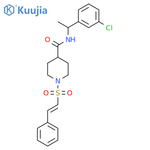 N-[1-(3-chlorophenyl)ethyl]-1-(2-phenylethenesulfonyl)piperidine-4-carboxamide structure