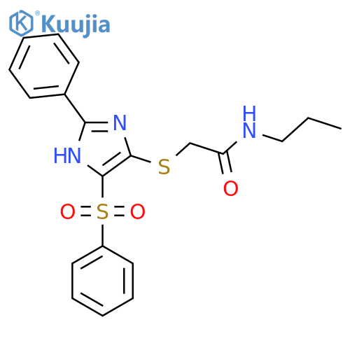 2-{4-(benzenesulfonyl)-2-phenyl-1H-imidazol-5-ylsulfanyl}-N-propylacetamide structure