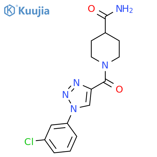 1-1-(3-chlorophenyl)-1H-1,2,3-triazole-4-carbonylpiperidine-4-carboxamide structure
