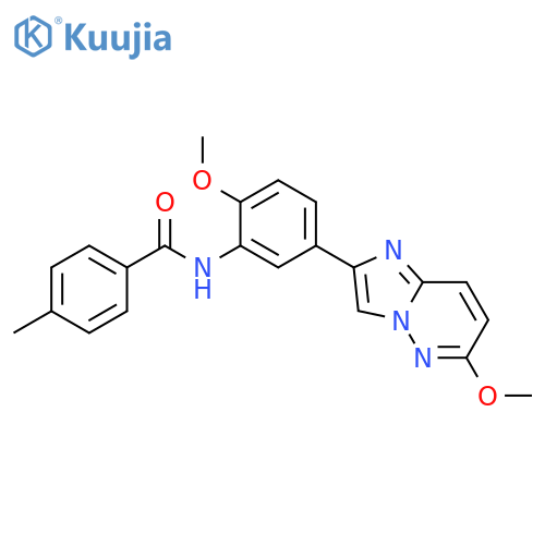 N-(2-methoxy-5-{6-methoxyimidazo1,2-bpyridazin-2-yl}phenyl)-4-methylbenzamide structure