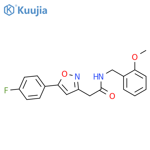 2-5-(4-fluorophenyl)-1,2-oxazol-3-yl-N-(2-methoxyphenyl)methylacetamide structure