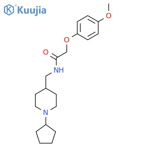 N-(1-cyclopentylpiperidin-4-yl)methyl-2-(4-methoxyphenoxy)acetamide structure
