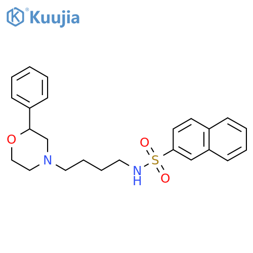 N-4-(2-phenylmorpholin-4-yl)butylnaphthalene-2-sulfonamide structure