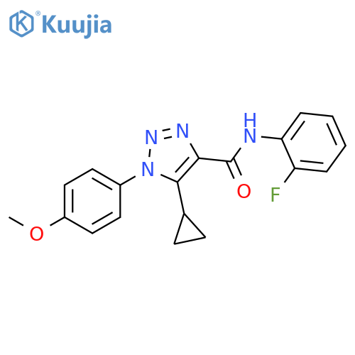 5-Cyclopropyl-N-(2-fluorophenyl)-1-(4-methoxyphenyl)-1H-1,2,3-triazole-4-carboxamide structure