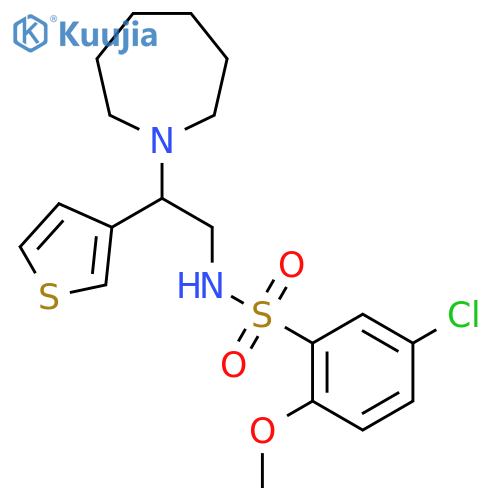N-2-(azepan-1-yl)-2-(thiophen-3-yl)ethyl-5-chloro-2-methoxybenzene-1-sulfonamide structure