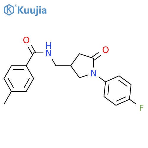 N-{1-(4-fluorophenyl)-5-oxopyrrolidin-3-ylmethyl}-4-methylbenzamide structure