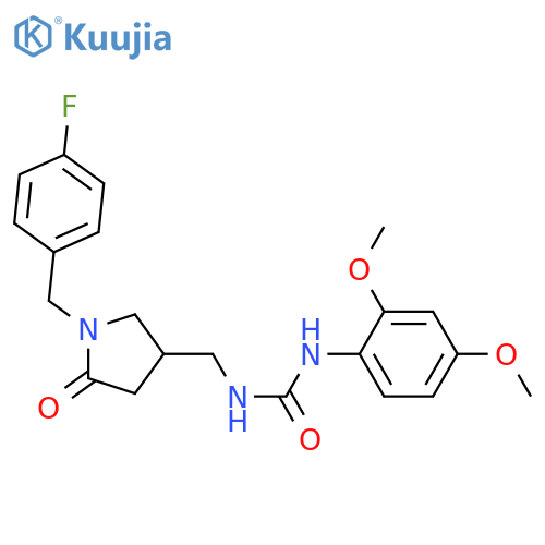 1-(2,4-dimethoxyphenyl)-3-({1-(4-fluorophenyl)methyl-5-oxopyrrolidin-3-yl}methyl)urea structure