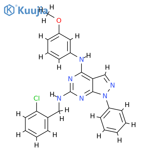 N6-(2-chlorophenyl)methyl-N4-(3-methoxyphenyl)-1-phenyl-1H-pyrazolo3,4-dpyrimidine-4,6-diamine structure