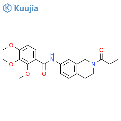 2,3,4-trimethoxy-N-(2-propanoyl-1,2,3,4-tetrahydroisoquinolin-7-yl)benzamide structure