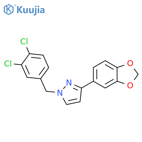 3-(2H-1,3-Benzodioxol-5-yl)-1-[(3,4-dichlorophenyl)methyl]-1H-pyrazole structure