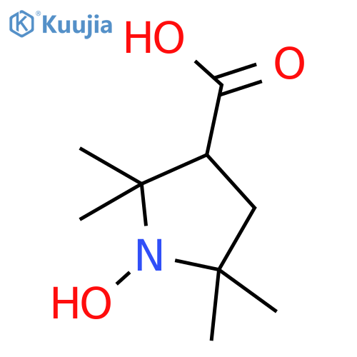 1-hydroxy-2,2,5,5-tetramethylpyrrolidine-3-carboxylic acid structure