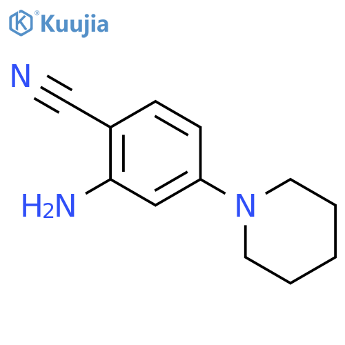 Benzonitrile, 2-amino-4-(1-piperidinyl)- structure